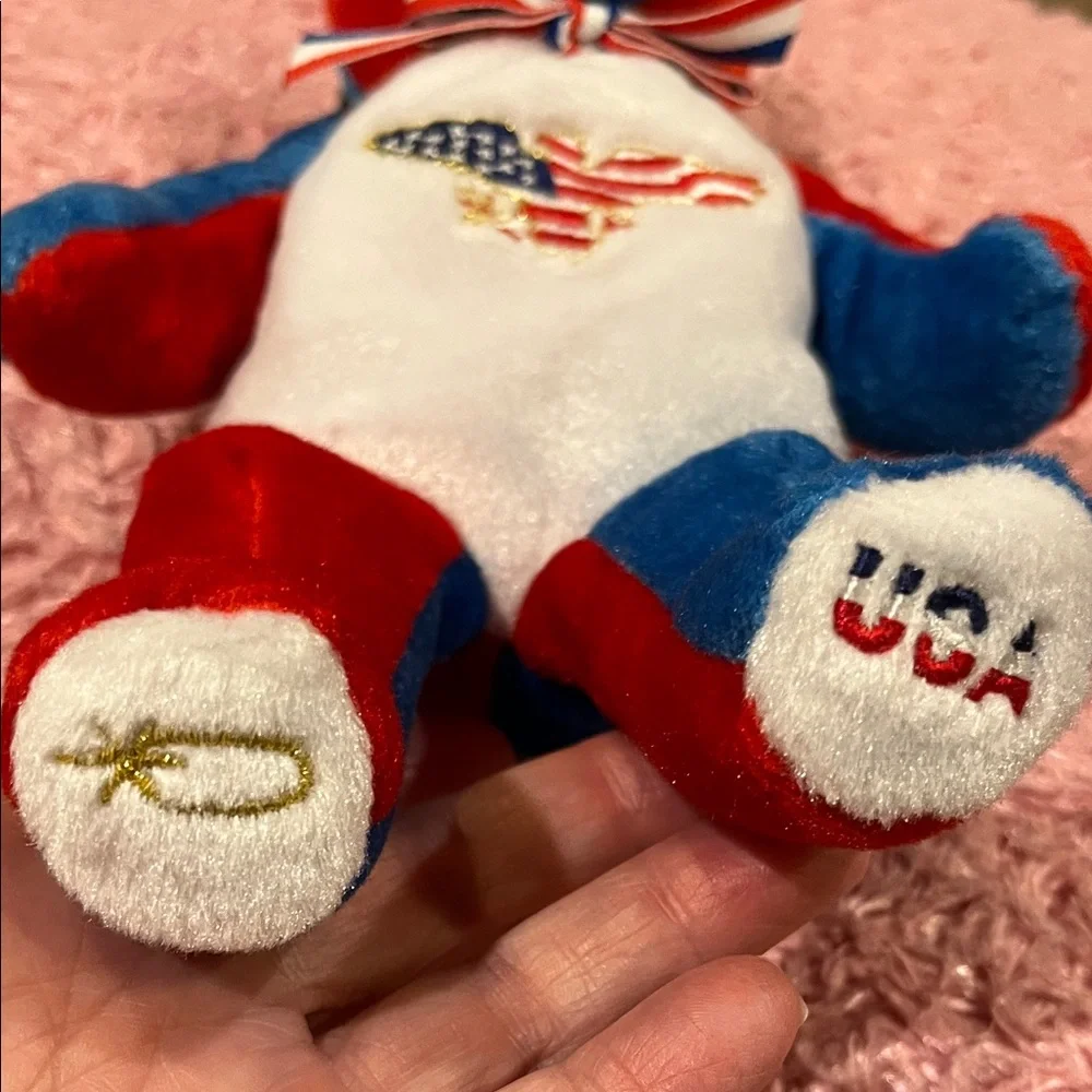 Holy Bears Allegiance Plush  bear with Patriotic Ribbon